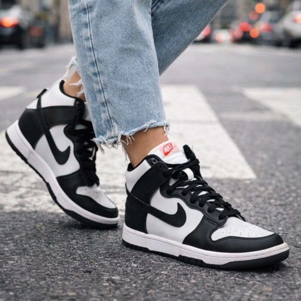Nike Black Dunk High Panda White Sneakers Streetwear DD1869 103 - Picture 5 of 9